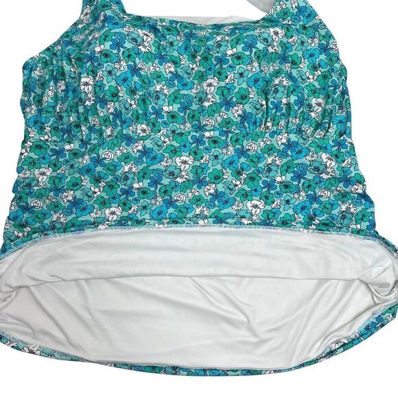 Lands' End Womens Floral Halter Neck Tankini Top Swimwear Multicolor Size 26W - Picture 6 of 16